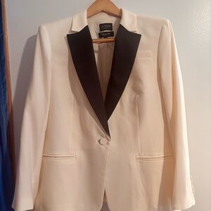 J.Crew Cream Blazer with Black Lapel